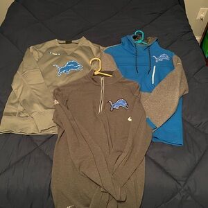 Trio of Detroit Lions Apparel. All size M.